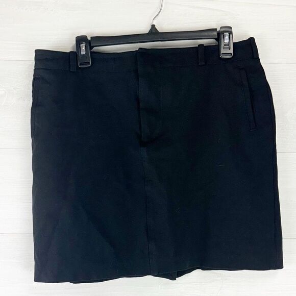 Balenciaga Paris Split Hem A-Line Short Black Skirt - Picture 1 of 7